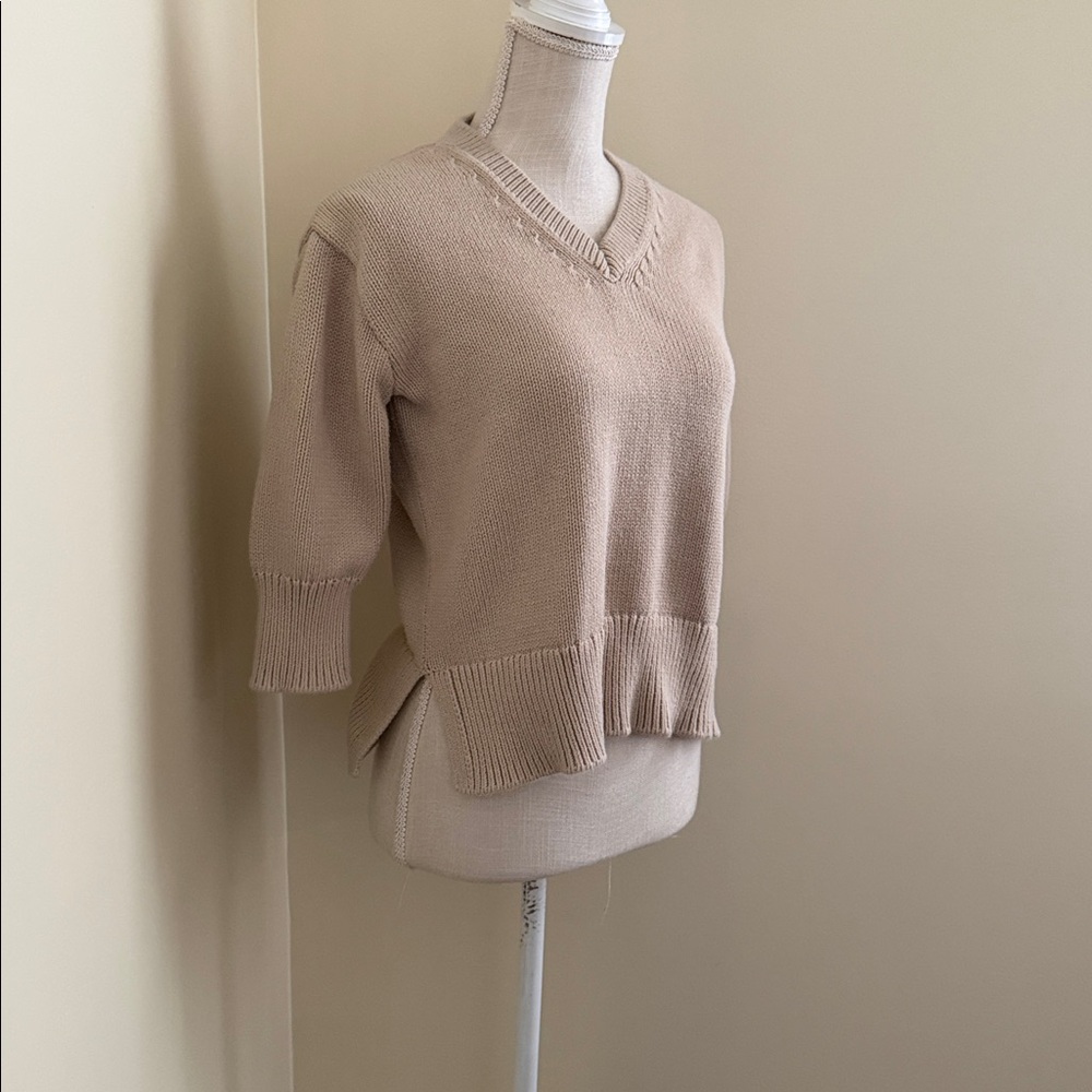 Workshop Republic Clothing Taupe V-Neck Sweater - Picture 5 of 13